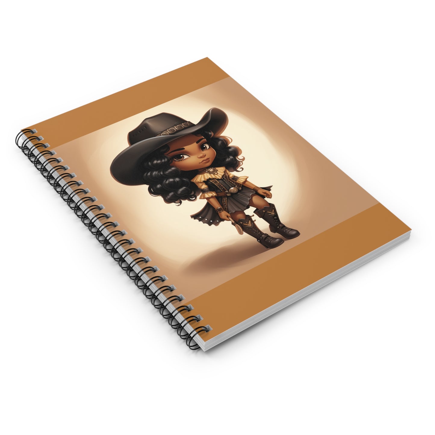 African-American Country Cowgirl with Boots and all School Hobby  Sport Mindset Mindfulness Journal Spiral Notebook - Ruled Line