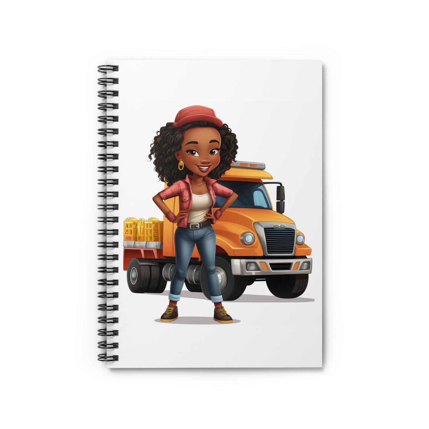 African Queen Truck Driver Reflection Spiritual Healing Hobby Mindset Motivational Journal Spiral Notebook - Ruled Line