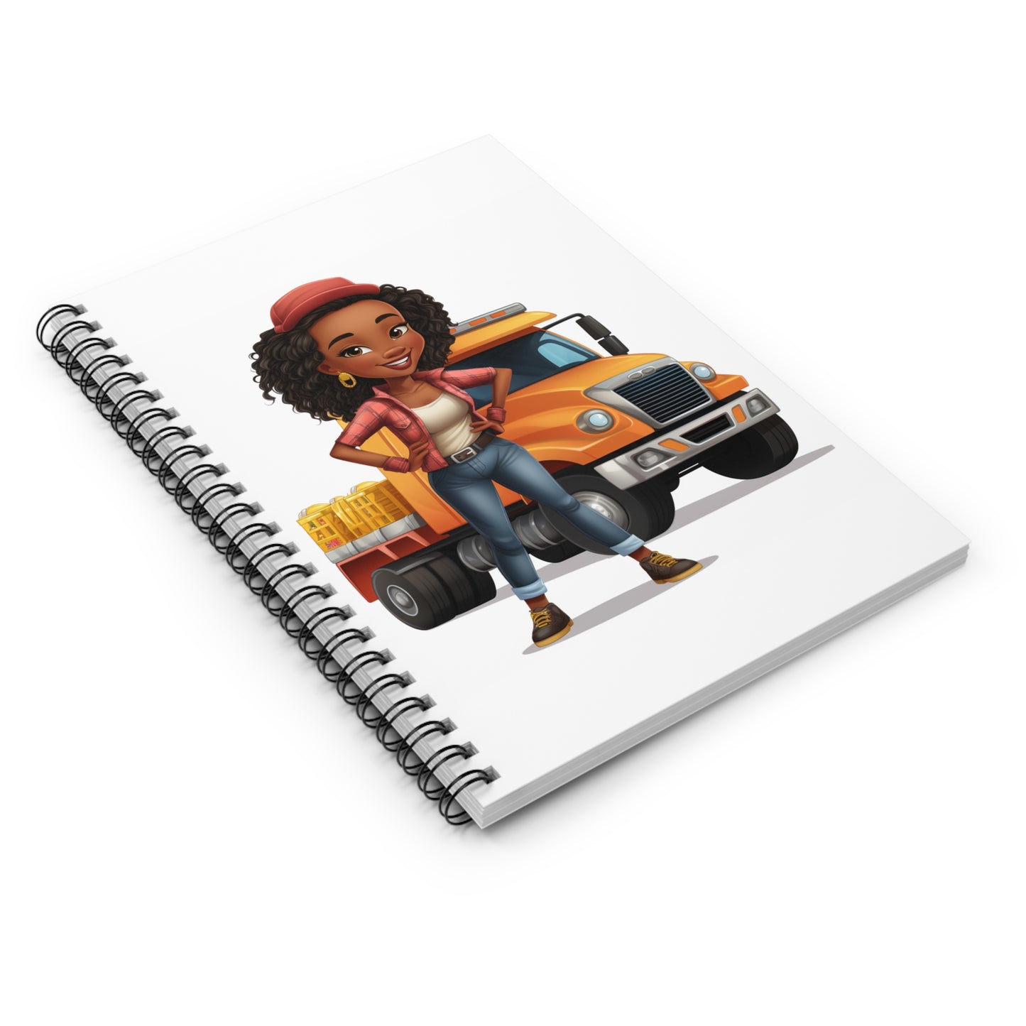 African Queen Truck Driver Reflection Spiritual Healing Hobby Mindset Motivational Journal Spiral Notebook - Ruled Line