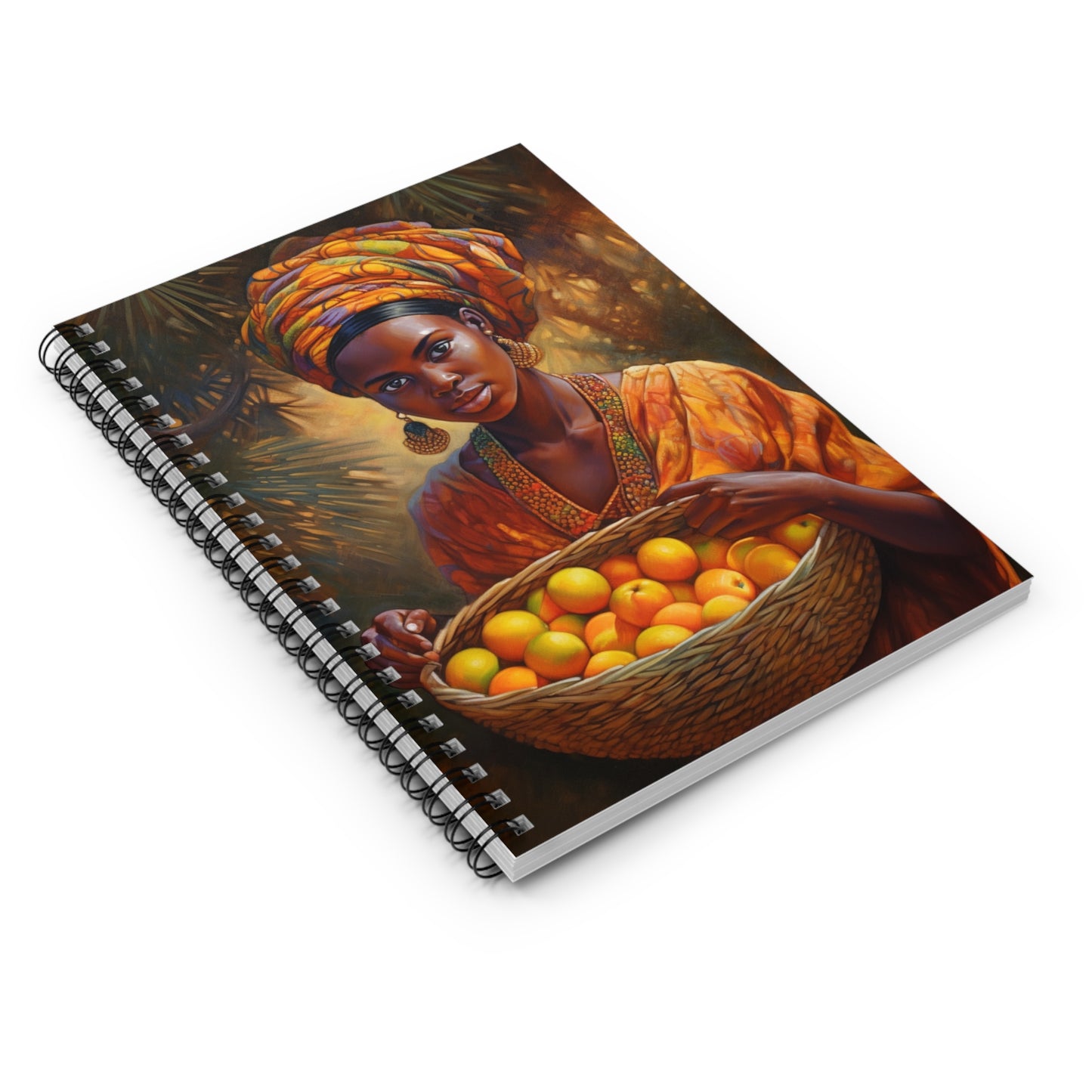 African Queen Reflection Spiritual Healing Hobby Mindset Motivational Journal Spiral Notebook - Ruled Line
